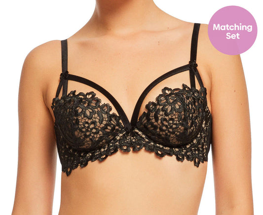 Women'S Dahlia Balconette Bra - Black/Nude