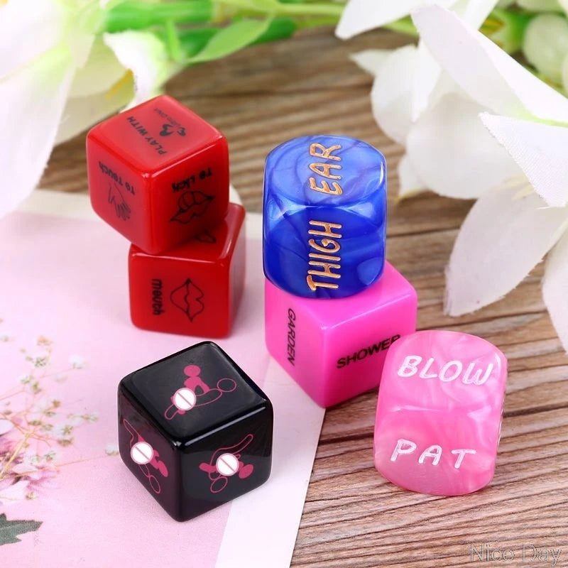 6 Pcs/Set Fun Acrylic Dice Love Dice Sex Dice Erotic Dice Love Game Toy Couple Gift N21 Dropship