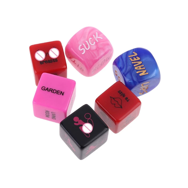 6 Pcs/Set Fun Acrylic Dice Love Dice Sex Dice Erotic Dice Love Game Toy Couple Gift N21 Dropship