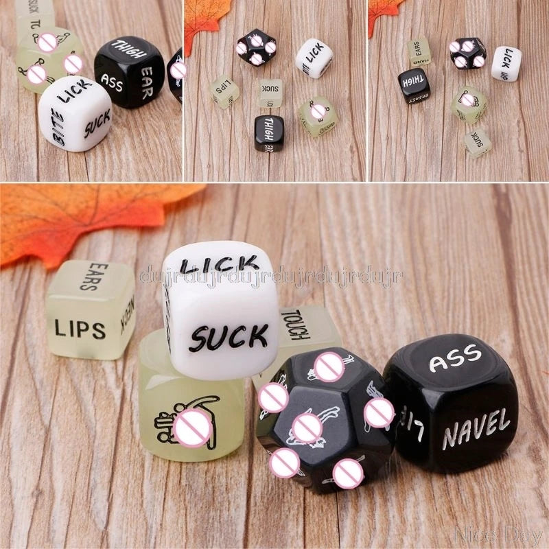 6 Pcs/Set Fun Acrylic Dice Love Dice Sex Dice Erotic Dice Love Game Toy Couple Gift N21 Dropship